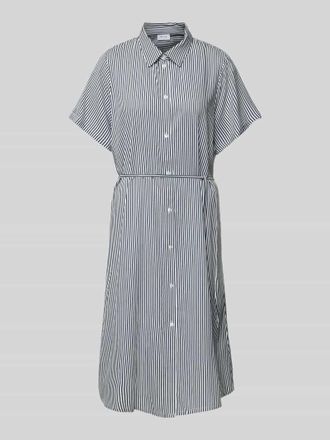 Vila Hemdblusenkleid aus Viskose mit Taillenband Modell Viragna in Marine, Gr&ouml;&szlig;e 34