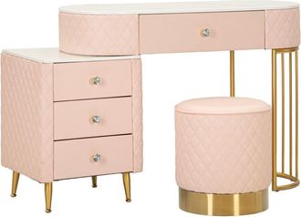 Mauro Ferretti Tocador de ecopiel con puf 120x40x76 cm