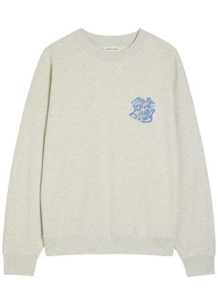 Anine Bing Miles Printed Cotton Sweatshirt - Grey - S (UK8-10 / S)
