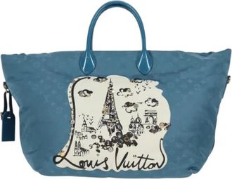 Louis Vuitton Tweedehands Canvas handtassen - Dames - Vintage Shopper - Blauw - ONE Size - Vintage