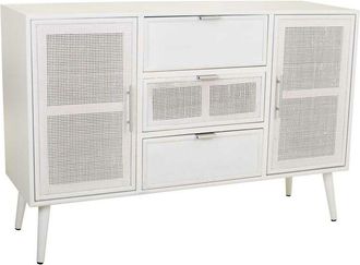 Wanderlust Deco Wanderlust Deco - Aparador De Madera Y Rejilla Blanco 120x40.5x81