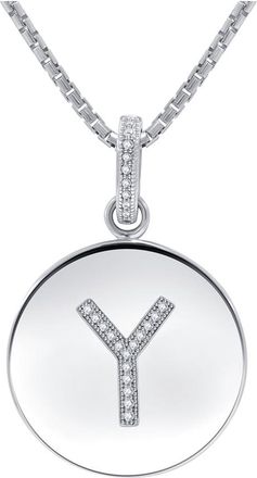 DiamondMuse Diamond Muse 0.10 Cttw Initial Letter Diamond Necklace for Women, Girls, and Men in Sterling Silver