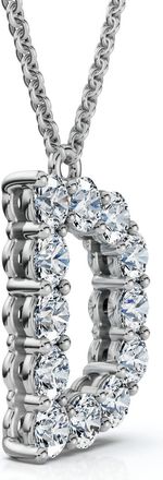 Pompeii3 1Ct Diamond Initial D Pendant 14k Gold 18 Necklace Lab Grown 5/8 Tall