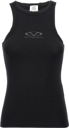 VETEMENTS logo-print tank top - Black