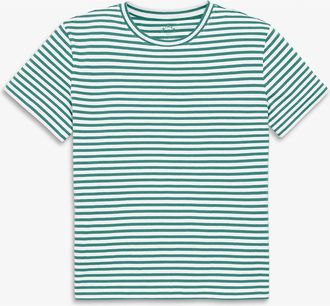 primary Adult Easy Crewneck Stripe Tee in Sunwashed Teal White Stripe at Nordstrom, Size Xx-Large