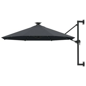 vidaXL Vidaxl - Sombrilla De Jard&iacute;n De Pared Con Luces Led Antracita 300 Cm