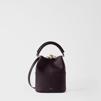 Furla Sfera Mini Bag L Winter Bloom Purple Napoli Double Calf Leather Woman