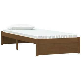 vidaXL Vidaxl - Bed Frame without Mattress Honey Brown Solid Wood 75x190 cm Small Single