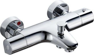 OEM Grifo Termost&aacute;tico Para Ba&ntilde;era, Mezclador Termost&aacute;tico De Lat&oacute;n Para Ducha Y Ba&ntilde;era, Con Bot&oacute;n De Seguridad De 38&deg;, Cromado