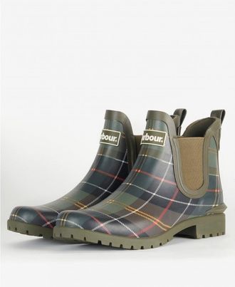 Barbour Wilton Womens Wellingtons - Tartan Rubber - Size UK 6