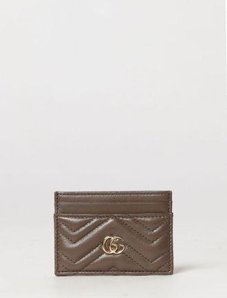 Gucci Portacarte GG Marmont in nappa matelass&eacute; con motivo chevron