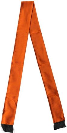 Dolce & Gabbana Silk Sjaal met Franjes voor de Hals - Heren - Zijden sjaals - Oranje - ONE Size - Accessoires