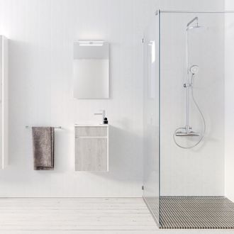 Aurlane Aurlane - Mueble De Ba&ntilde;o Compacto Con Lavabo 40x50x22 Cm - Gris Y Blanco