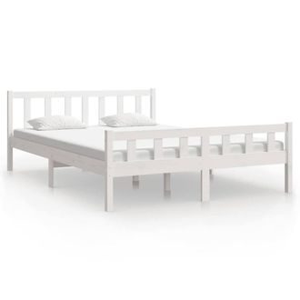 Berkfield Home Bed Frame White Solid Wood 150x200 cm King Size