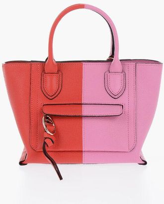 Longchamp Removable Shoulder Strap Two Tone Leather MAILBOX Handbag size Unica