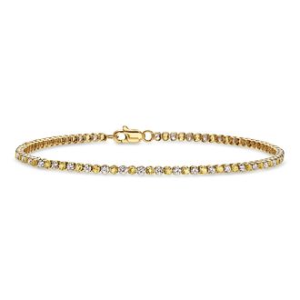 RS Pure by Ross-Simons Yellow Sapphire and Lab-Grown Diamond Tennis Bracelet in 14kt Yellow Gold