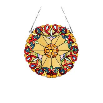 Chloe Lighting ADALEE Tiffany-style Victorian Stained Glass Window Panel 20 Height