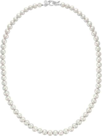 Dower & Hall Mens White Freshwater Pearl Necklace in Sterling Silver at Nordstrom, Size 20