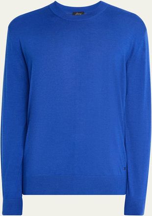 Brioni Mens Cashmere-Silk Crewneck Sweater