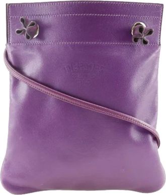 Herm&egrave;s Pre-owned Cross Body Bags, female, Purple, Size: ONE SIZE Pre-owned Aline Mini Shoulder Bag Purple