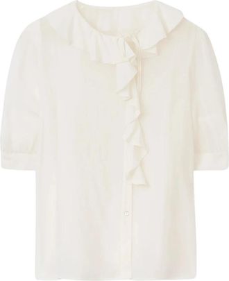 Rodebjer Xilla Fluid Solid Blouse - Dames - Blouses - Wit - XL - Rayon - Overhemden