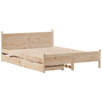 vidaXL Estructura De Cama Sin Colch&oacute;n Madera Maciza De Pino 120x190 Cm Vidaxl