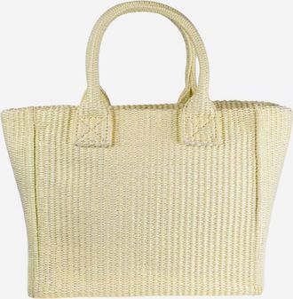 Pinko Womens Shopping Bag Raffia Yellow Polypropylene Shoulder