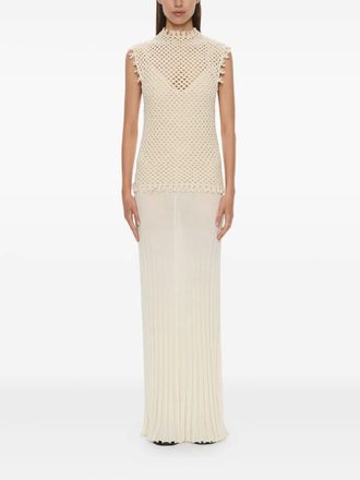 CHRISTOPHER ESBER Lattice knit tank maxi dress - women - Fabric - M - Neutrals