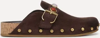 Veronica Beard Womens Fern Embellished Clog In Espresso
