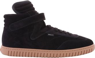 Bally Black Parrel-Mid Suede High-Top Sneakers