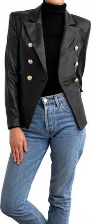 Dea Bella Leather Blazer In Black