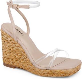 L'agence Malone Espadrille Ankle Strap Platform Wedge Sandal in Chai at Nordstrom, Size 6.5