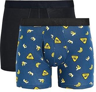 Saxx Underwear Droptemp Cooling Cotton Boxer Brief Fly 2-Pack Mens Underwear Safety First/Black : XL, Cotton/Elastane/Modal