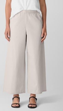 Eileen Fisher Organic Cotton Ankle Wide Leg Pants in Chalk at Nordstrom Rack, Size Large