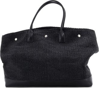 Saint Laurent Rive Gauche Shopper Raffia Large tote bag - Zwart