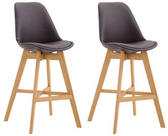 Clp Clp - Set De 2 Taburetes Cannes En Simil Cuero Marr&oacute;n Natural
