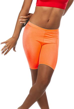 The Celebrity Fashion Womens Active Bike Gym Workout Cycling Shorts Running Casual Sport Leggings Neon Orange
