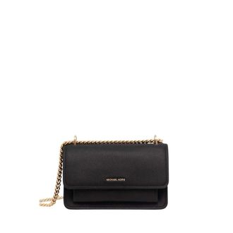 Michael Kors Claire Schoudertas van Gekorreld Leer - Dames - Tassen - Zwart - Maat: ONE Size Leer
