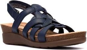 Clarks Calenne Gracie Wedge Sandal in Navy Combo at Nordstrom Rack, Size 9.5