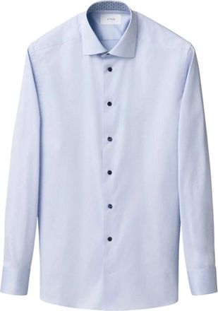 Eton Geometric Effect Contemporary Fit Shirt - Heren - Zakelijke Overhemden - Blauw - 5XL - Katoen - Overhemden