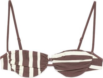 Sir. Linocut gestreepte bikinitop - Bruin