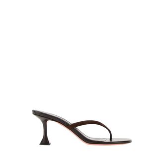 Amina Muaddi Juliette Thong 70 - Dames - Schoenen - Bruin - Maat: 41 EU Leer