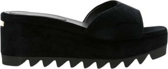 Stella McCartney Black Velvet Platform Sandals