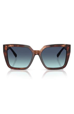 Tiffany & Co. 55mm Gradient Square Sunglasses in Spotted Brown /Azure Blue at Nordstrom