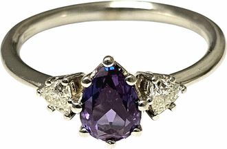 Bespoke Lab Created Alexandrite And Diamond Ring