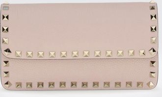 Valentino Garavani Mini borsa Rockstud Wallet on Chain in pelle di vitello a grana
