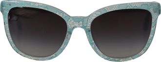 Dolce & Gabbana Blue DG4190 Lace Crystal Acetate Butterfly Womens Sunglasses
