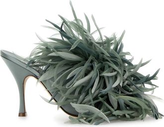 Gucci Sage Green Satin Mules