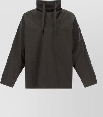 Christophe Lemaire high collar sweater drawstring front pocket