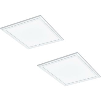 Loops 2 PACK Flush Ceiling Panel Light White Sqaure Tile 16W Built in LED 4000K